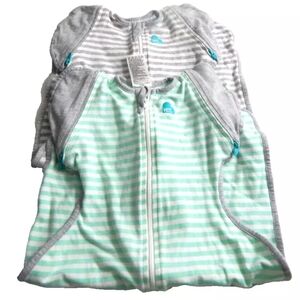 Love to Dream Gray and Mint Striped Sleep Sacks